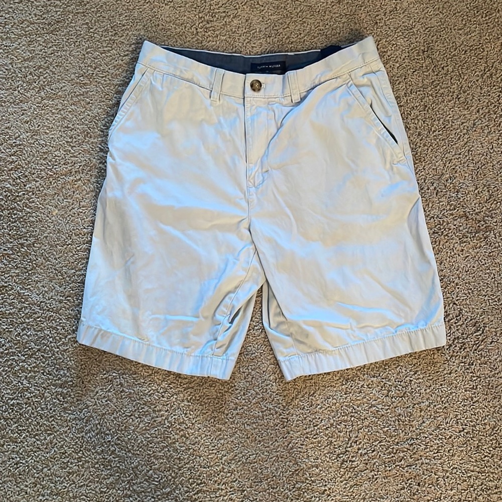Tommy Hilfiger Light Gray/ Off White Cotton Shorts Waist 32